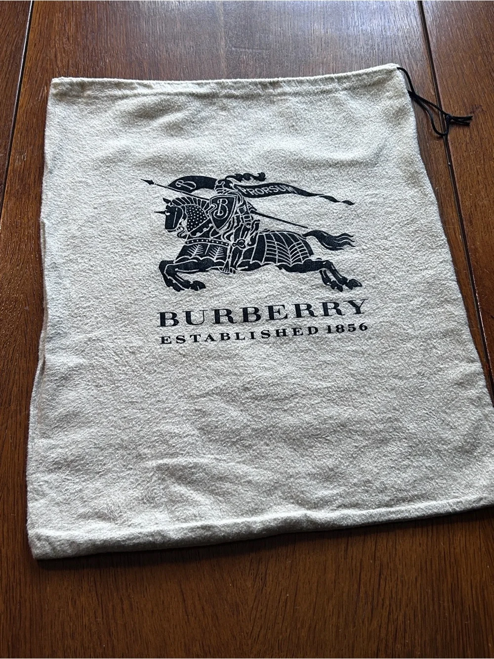 Burberry Cream Tote Dust Cover with Black Equestrian Logo